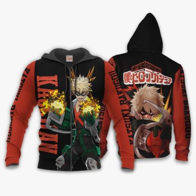 Katsuki Bakugo Hoodie Sweater Kacchan MHA Custom Anime Zip Jacket