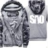 2022 SAO Sword Art Online Camo Hoodies Mens Winter Warm Thicken Fleece Zipper Sweatshirt Coat plus 1 - Anime Jacket Shop