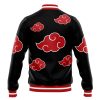 Akatsuki Pattern Naruto Varsity Jacket BACK Mockup - Anime Jacket Shop