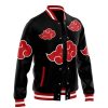 Akatsuki Pattern Naruto Varsity Jacket F LEFT Mockup - Anime Jacket Shop