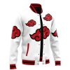 Akatsuki White Pattern Naruto Varsity Jacket F LEFT Mockup - Anime Jacket Shop