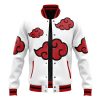 Akatsuki White Pattern Naruto Varsity Jacket FRONT Mockup - Anime Jacket Shop