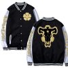 Black Clover Printed Baseball Uniform Japanese Anime Cartoon Jackets Fashion Warm Men Bomber Jacket Autumn Winter - Anime Jacket Shop