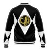 Black Ranger MMPR Varsity Jacket BACK Mockup - Anime Jacket Shop