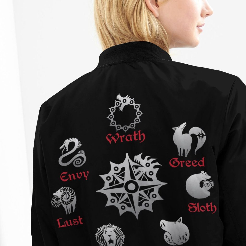 BomberJacketISevenDeadlySins 10 girlmodelback - Anime Jacket Shop