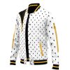 Bruno Bucciarati Pattern JBA Varsity Jacket F RIGHT Mockup - Anime Jacket Shop