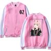 Cute Anime DARLING in the FRANXX Zero Two Print Baseball Jacket Women Men Casual Jacket Coat - Anime Jacket Shop