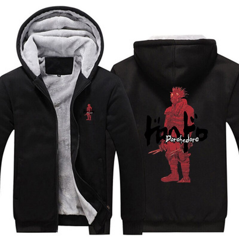 Dorohedoro Kaiman Red Vintage Hoodies Jacket Men Winter Anime Thick Fleece Warm Coat Sweatshirt Male Oversized 1 - Anime Jacket Shop