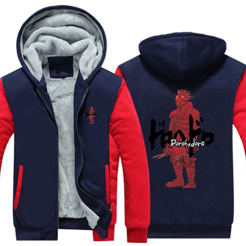 Dorohedoro Kaiman Red Vintage Hoodies Jacket Men Winter Anime Thick Fleece Warm Coat Sweatshirt Male Oversized 2 - Anime Jacket Shop