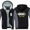 Dropshiping Winter Rainbow Six Siege Jacket Baseball Unisex Wool Liner Fleece Hoodie Thick zipper Sweatshirt For - Anime Jacket Shop