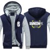 Dropshiping Winter Rainbow Six Siege Jacket Baseball Unisex Wool Liner Fleece Hoodie Thick zipper Sweatshirt For 2 - Anime Jacket Shop