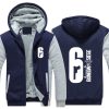 Dropshiping Winter Rainbow Six Siege Jacket Baseball Unisex Wool Liner Fleece Hoodie Thick zipper Sweatshirt For 5 - Anime Jacket Shop