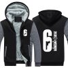 Dropshiping Winter Rainbow Six Siege Jacket Baseball Unisex Wool Liner Fleece Hoodie Thick zipper Sweatshirt For 7 - Anime Jacket Shop