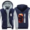 Dropshiping Winter Rainbow Six Siege Jacket Baseball Unisex Wool Liner Fleece Hoodie Thick zipper Sweatshirt For 9 - Anime Jacket Shop