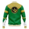 Green Ranger MMPR Varsity Jacket BACK Mockup - Anime Jacket Shop