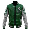 Hogwarts Legacy Slytherin HP Varsity Jacket FRONT Mockup 1 - Anime Jacket Shop