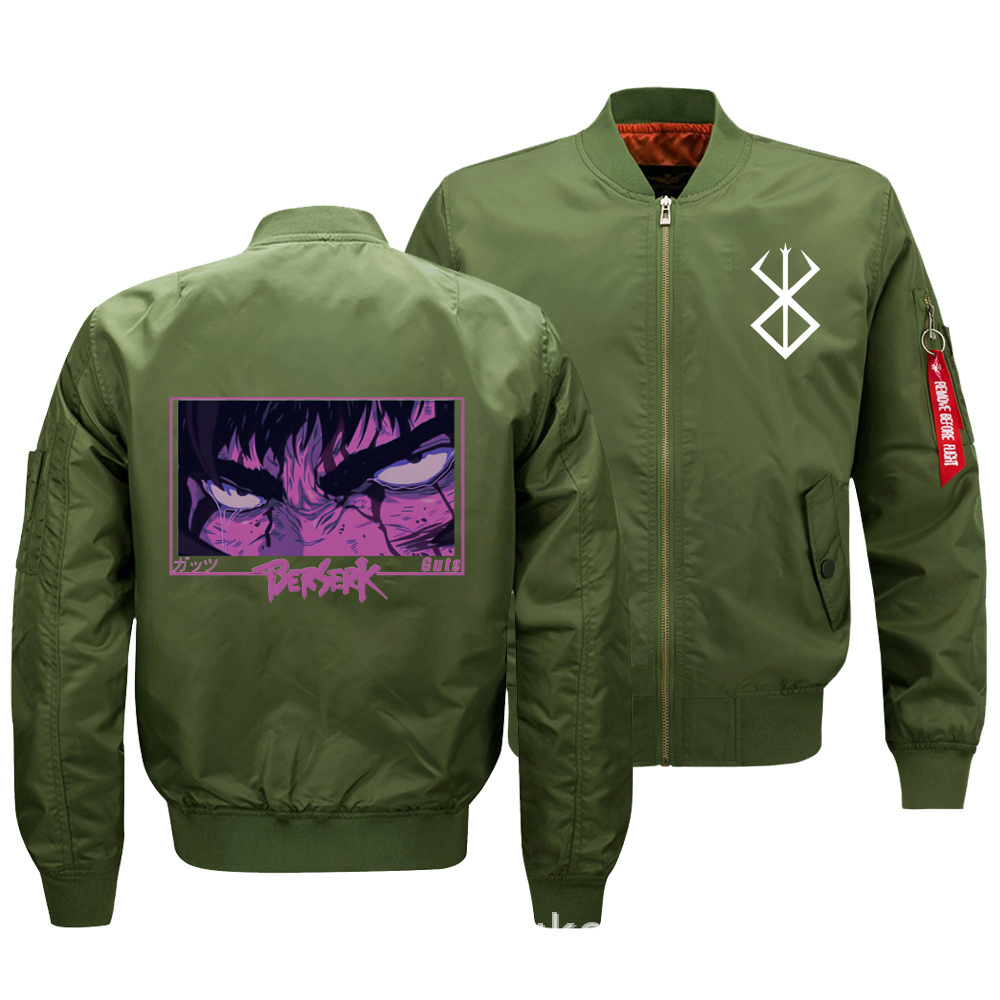 Anime Berserk Print Casual Bomber Jacket