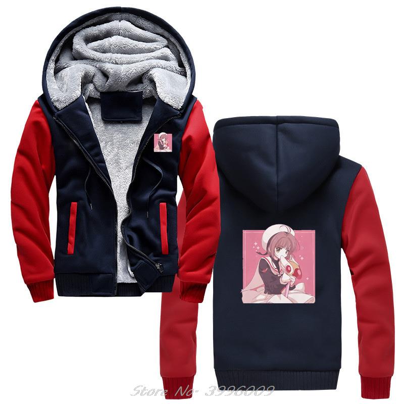 The Cute Cardcaptor hoodie Card Captor Sakura Anime Vintage Men s Winter Thick Warm Sweatshirts Oversized 2 - Anime Jacket Shop