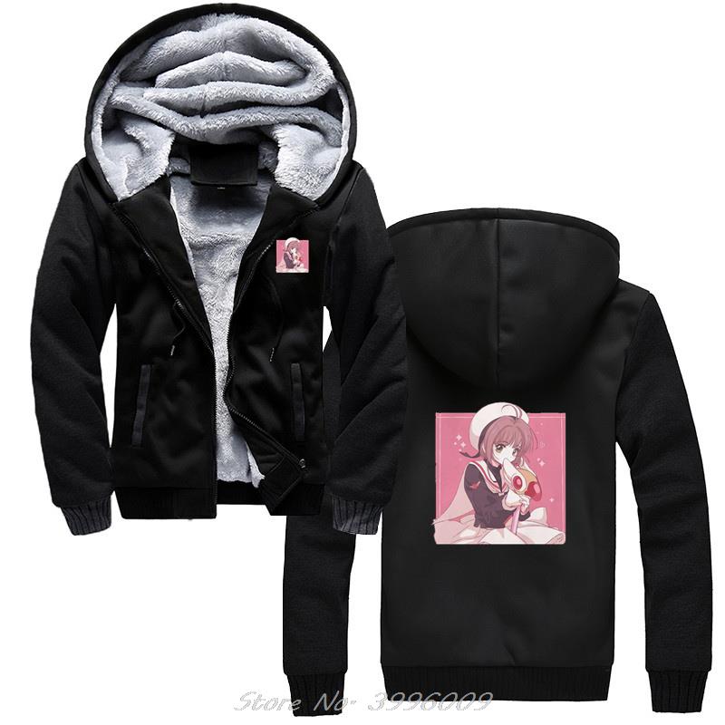 The Cute Cardcaptor hoodie Card Captor Sakura Anime Vintage Men s Winter Thick Warm Sweatshirts Oversized 3 - Anime Jacket Shop