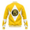 Yellow Ranger MMPR Varsity Jacket BACK Mockup - Anime Jacket Shop