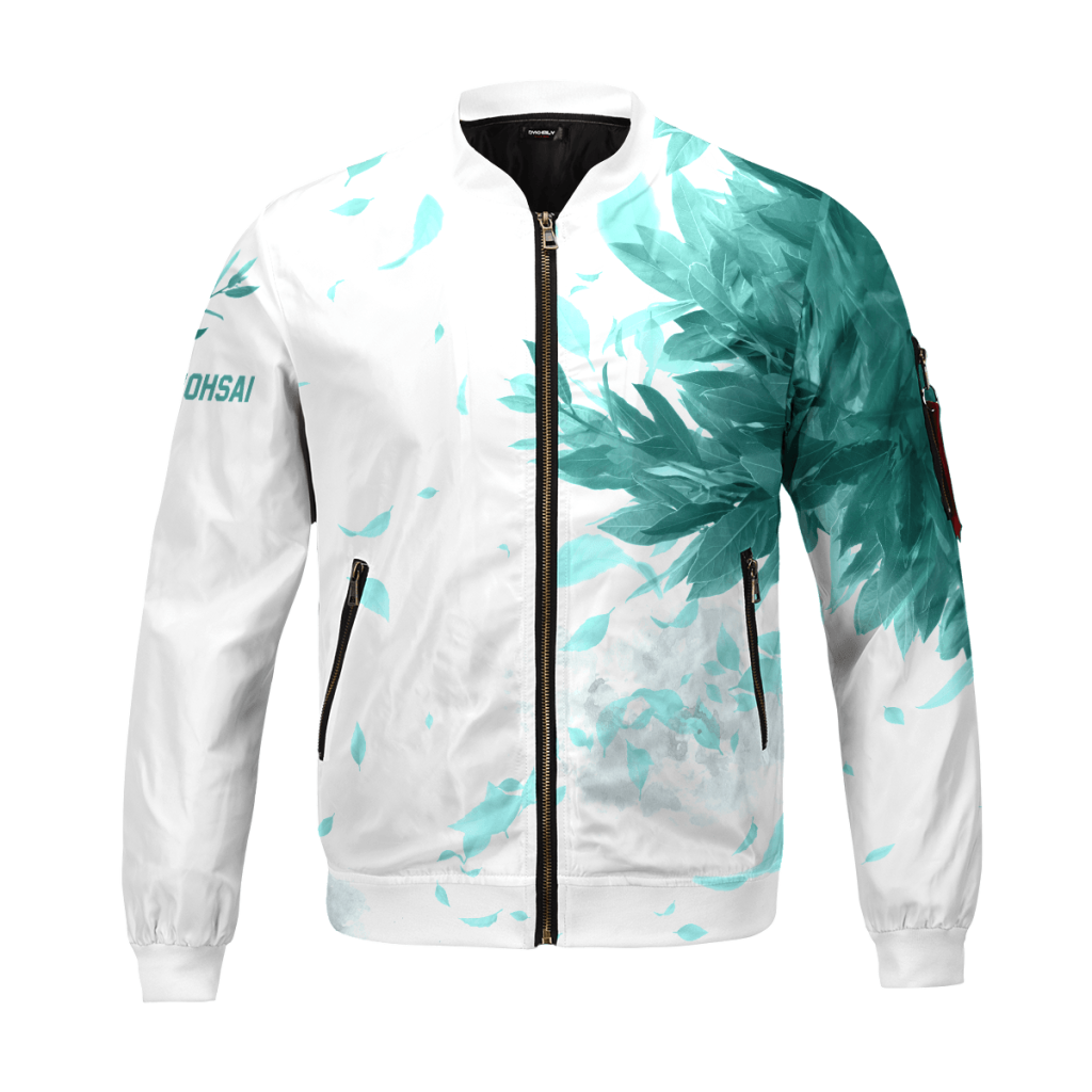 aoba johsai green leaf bomber jacket 639138 - Anime Jacket Shop