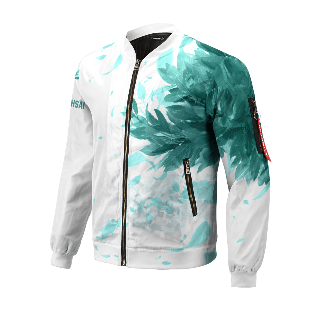 aoba johsai green leaf bomber jacket 689060 - Anime Jacket Shop