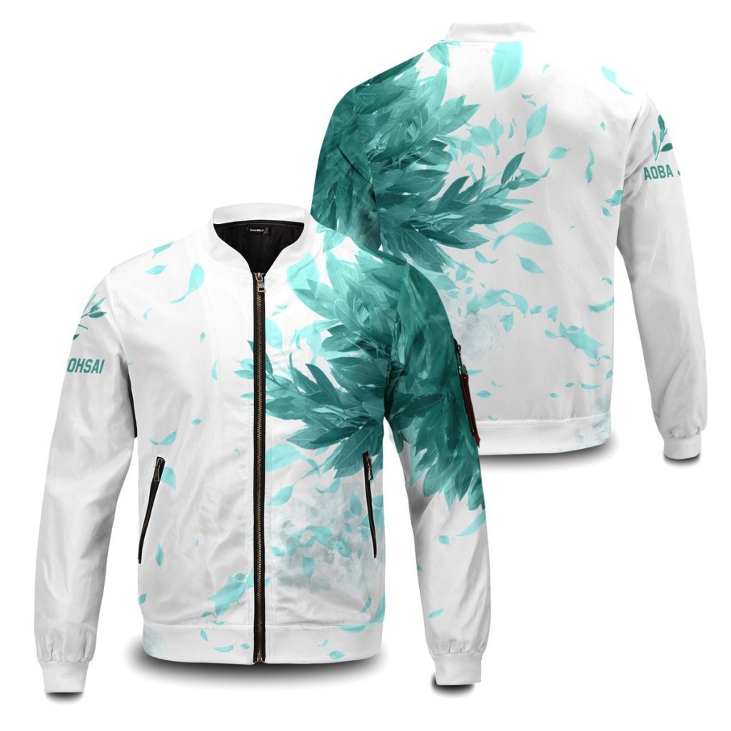 aoba johsai green leaf bomber jacket 770245 - Anime Jacket Shop