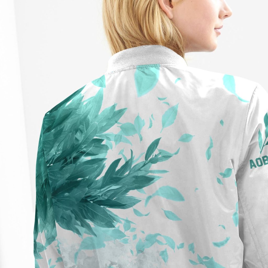 aoba johsai green leaf bomber jacket 912322 - Anime Jacket Shop