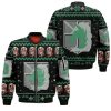 attack on titan ugly christmas military badged police xmas anime manga 3d bomberf9pap - Anime Jacket Shop