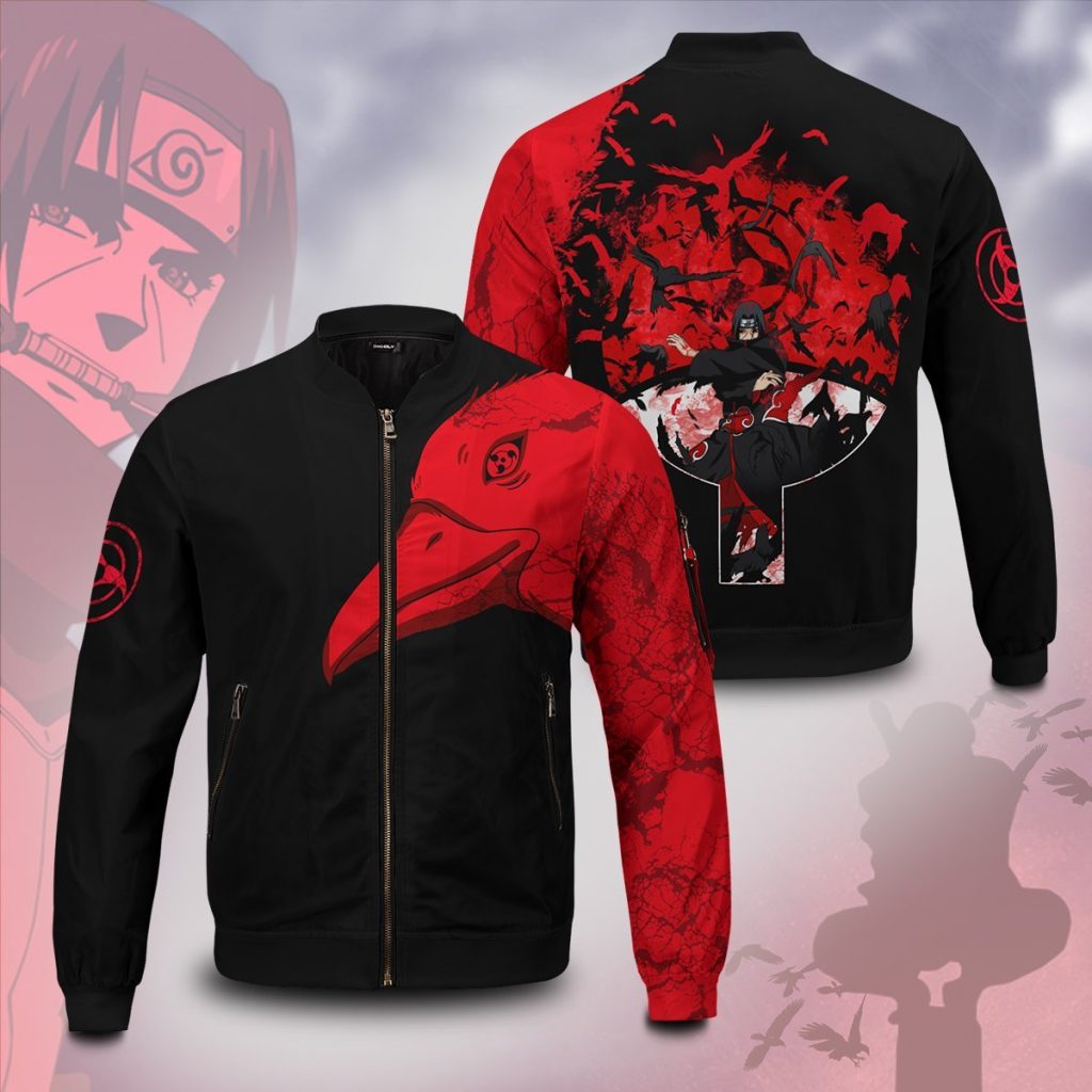 itachi summoning crow bomber jacket 163121 - Anime Jacket Shop