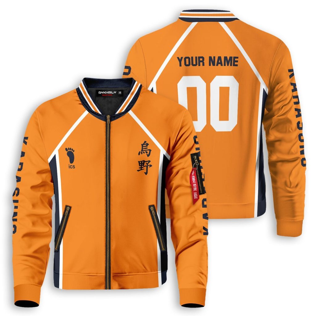 personalized karasuno libero bomber jacket 455421 - Anime Jacket Shop