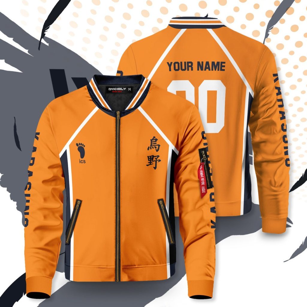 personalized karasuno libero bomber jacket 980414 - Anime Jacket Shop