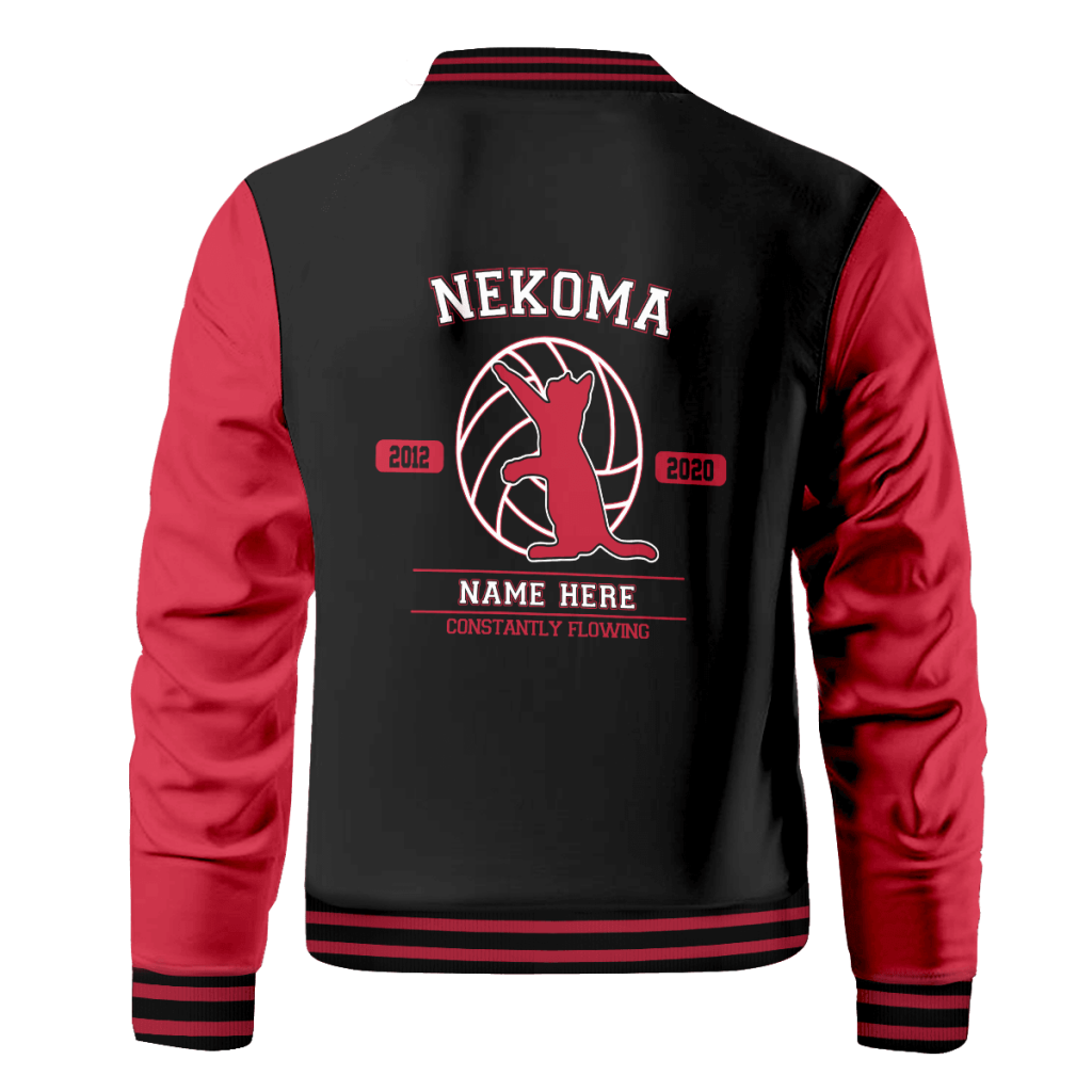 personalized nekoma constantly flowing bomber jacket 900206 - Anime Jacket Shop