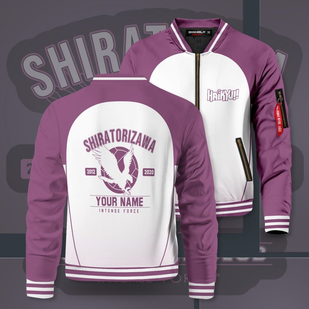 personalized shiratorizawa intense force bomber jacket 433529 - Anime Jacket Shop