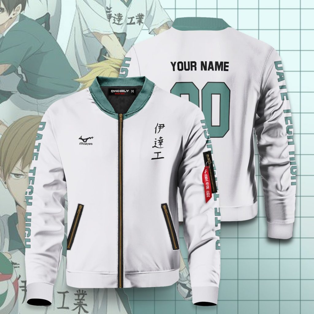 personalized team datekou bomber jacket 307885 - Anime Jacket Shop