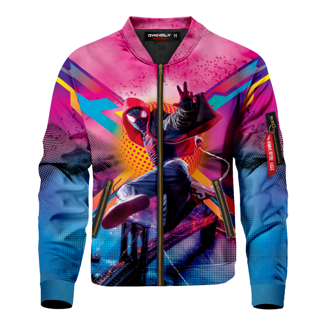 spidey miles signed bomber jacket 260443 - Anime Jacket Shop