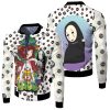 studio ghibli spirited away chihiro haku no face for anime fan fleece bomber jacketipfpo - Anime Jacket Shop