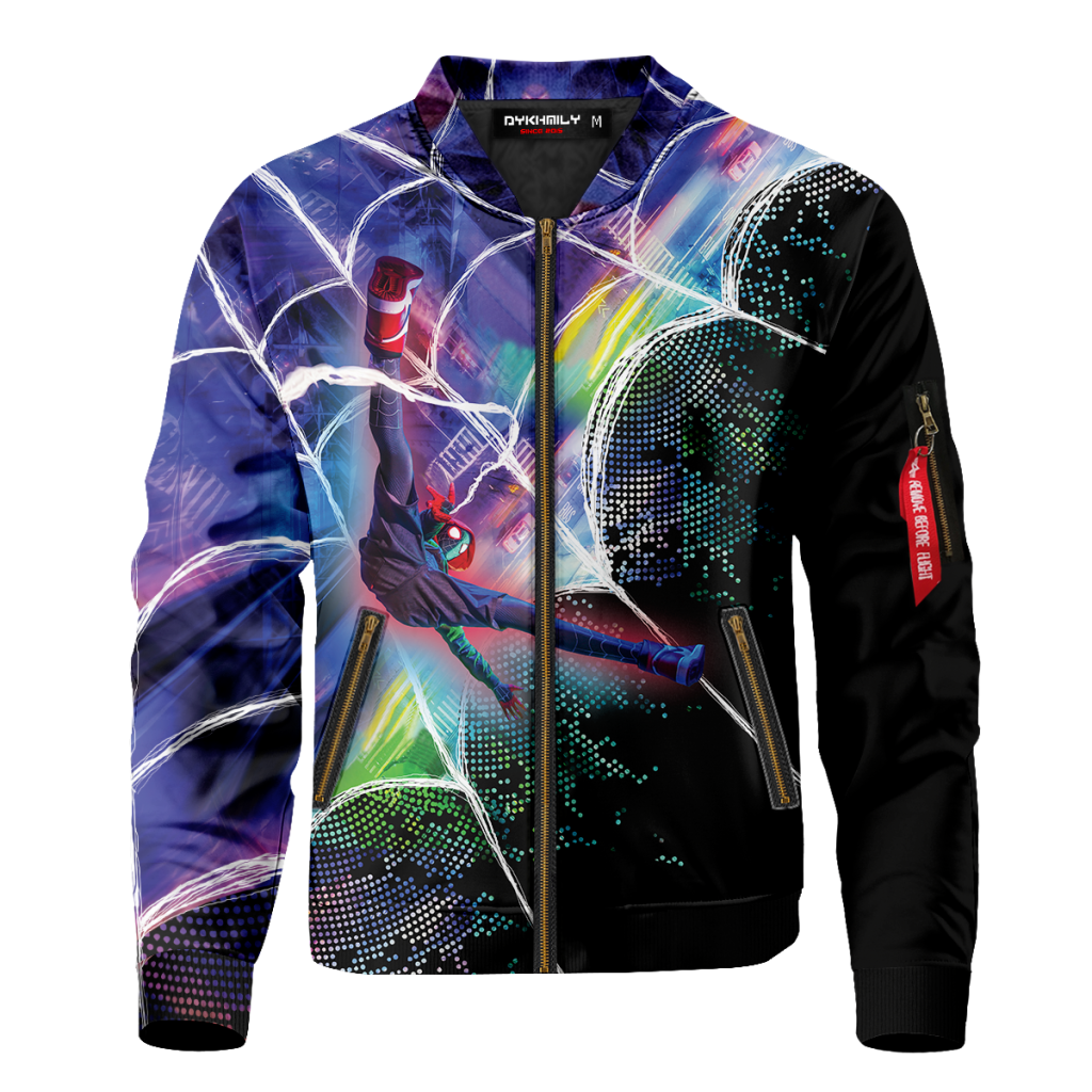 web slinger miles signed bomber jacket 417196 - Anime Jacket Shop