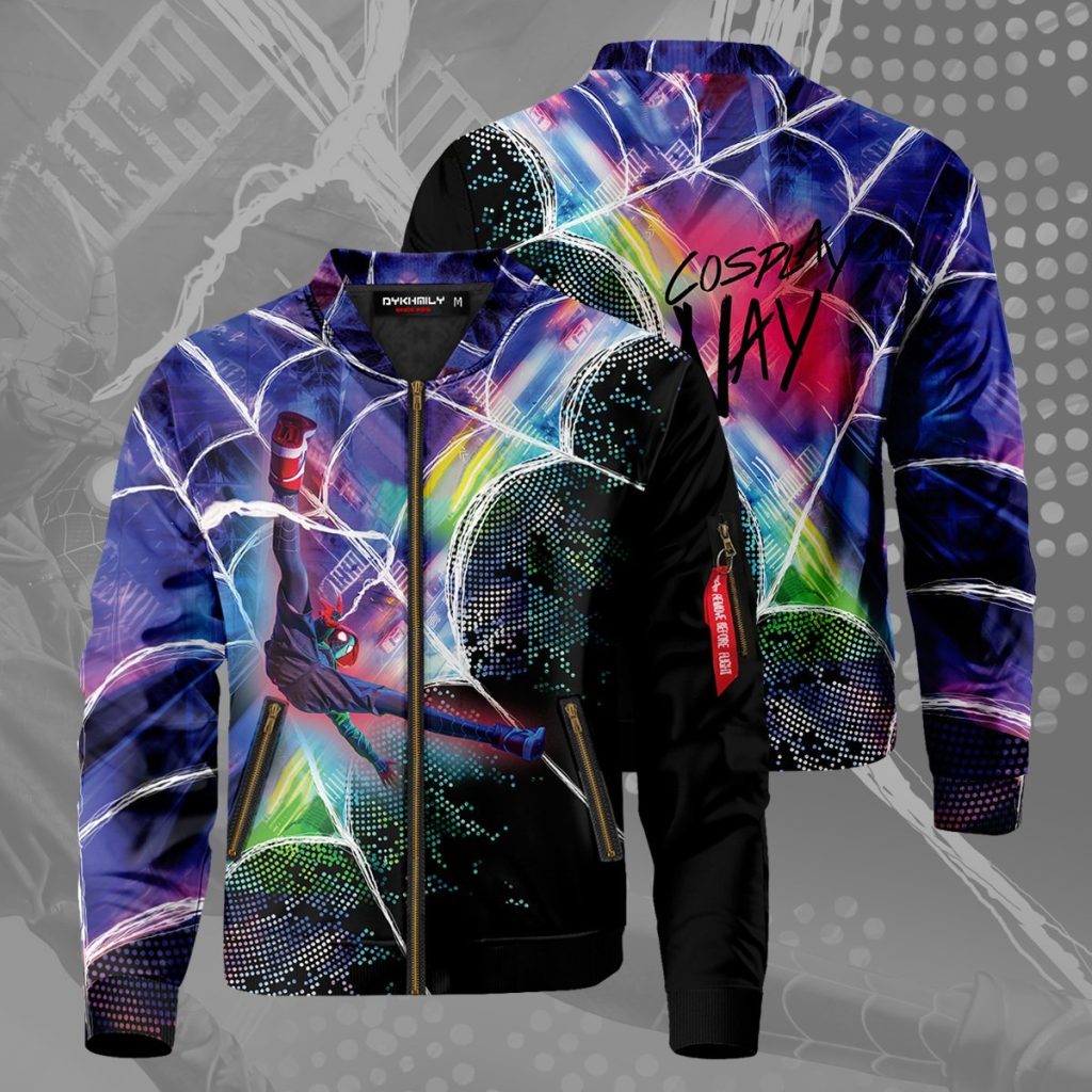 web slinger miles signed bomber jacket 838231 - Anime Jacket Shop