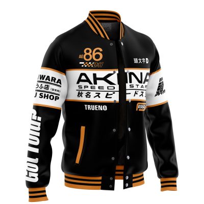 Akina Speed Stars Initial D Varsity Jacket FRONT LEFT Mockup - Anime Jacket Shop