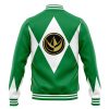 Green Ranger MMPR Varsity Jacket BACK Mockup - Anime Jacket Shop