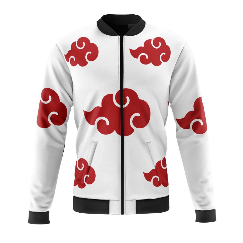 akatsuki white naruto casual bomber jacket 0l2e7 - Anime Jacket Shop