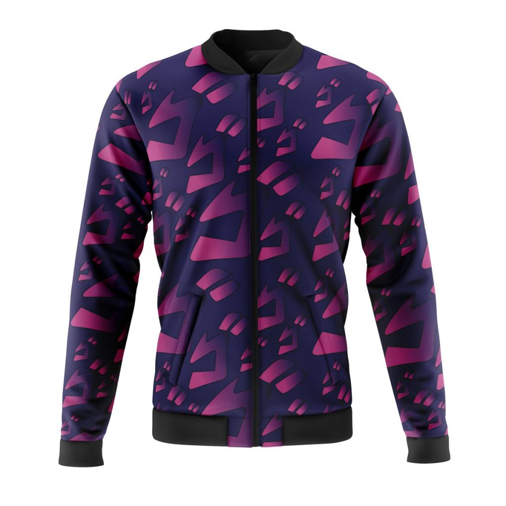 menacing aura jojos bizarre adventure casual bomber jacket 96d9n - Anime Jacket Shop