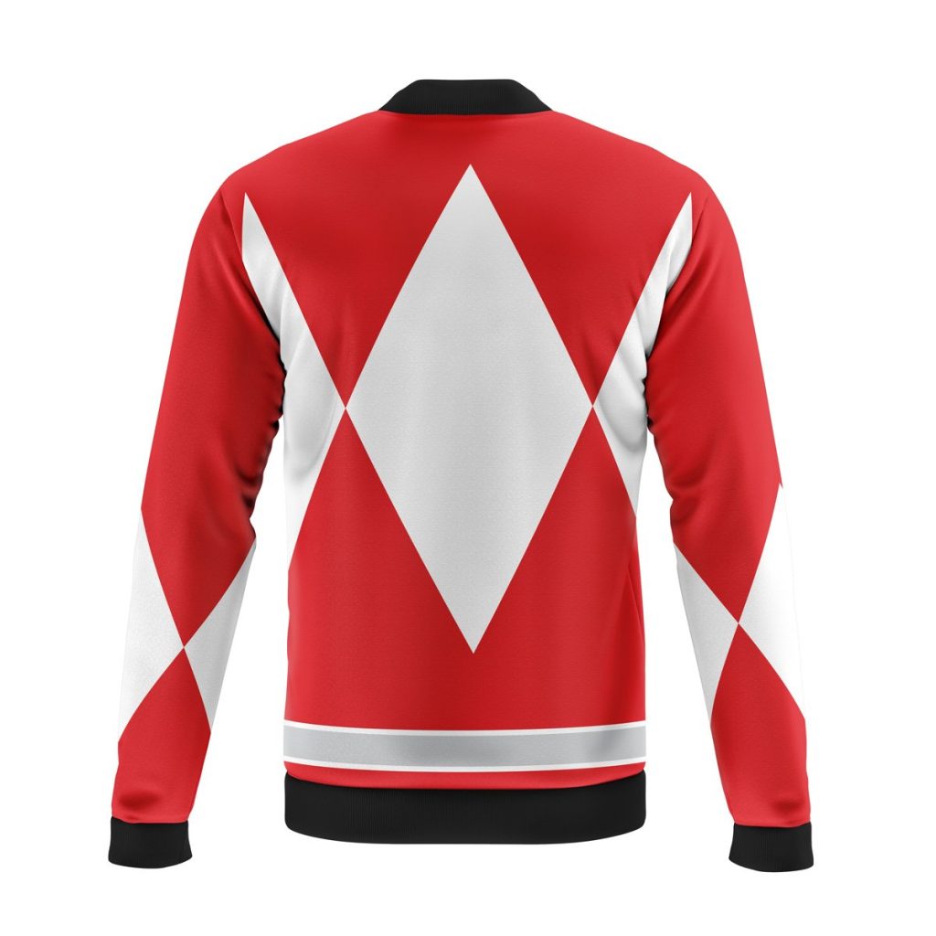 red ranger mighty morphin power rangers casual bomber jacket 2ptdf - Anime Jacket Shop