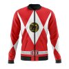 red ranger mighty morphin power rangers casual bomber jacket pn9n7 - Anime Jacket Shop