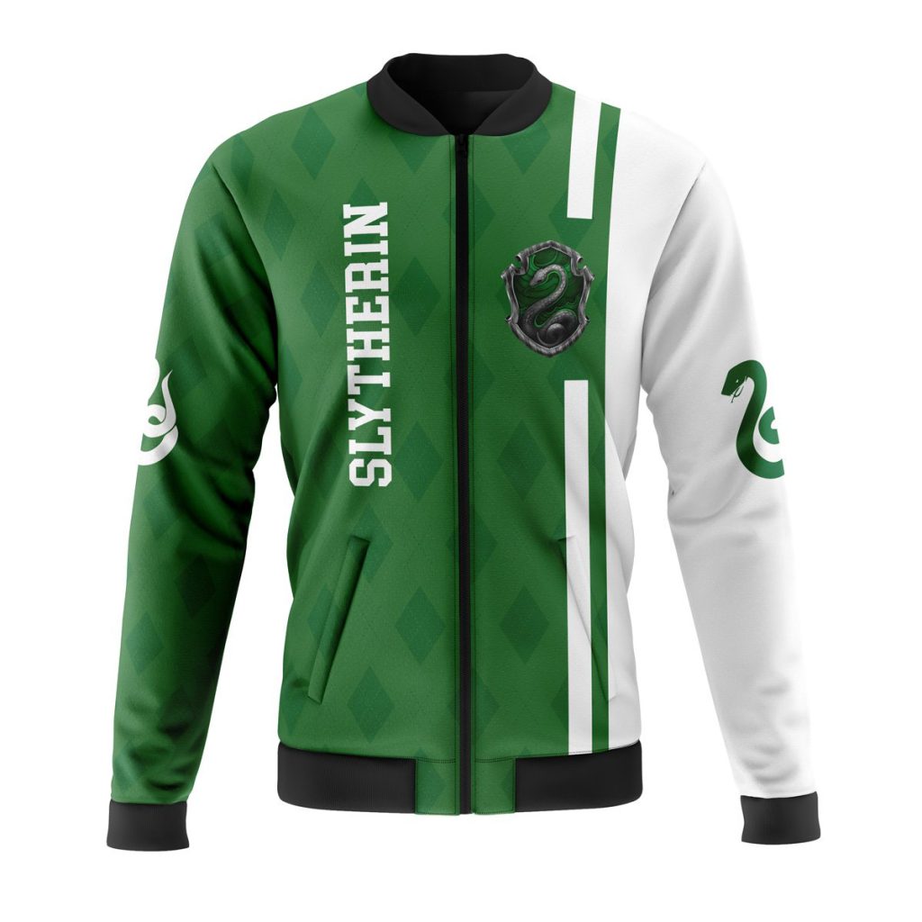 slytherin harry potter casual bomber jacket vu6la - Anime Jacket Shop