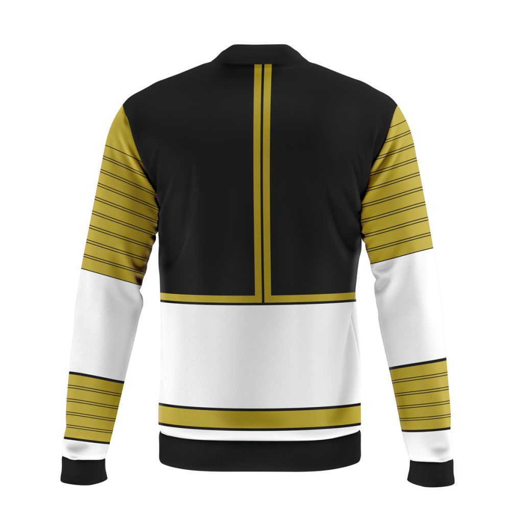 white ranger mighty morphin power rangers casual bomber jacket n3wgg - Anime Jacket Shop